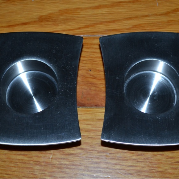 PartyLite set of two stainless steel tea light holders - Picture 3 of 8